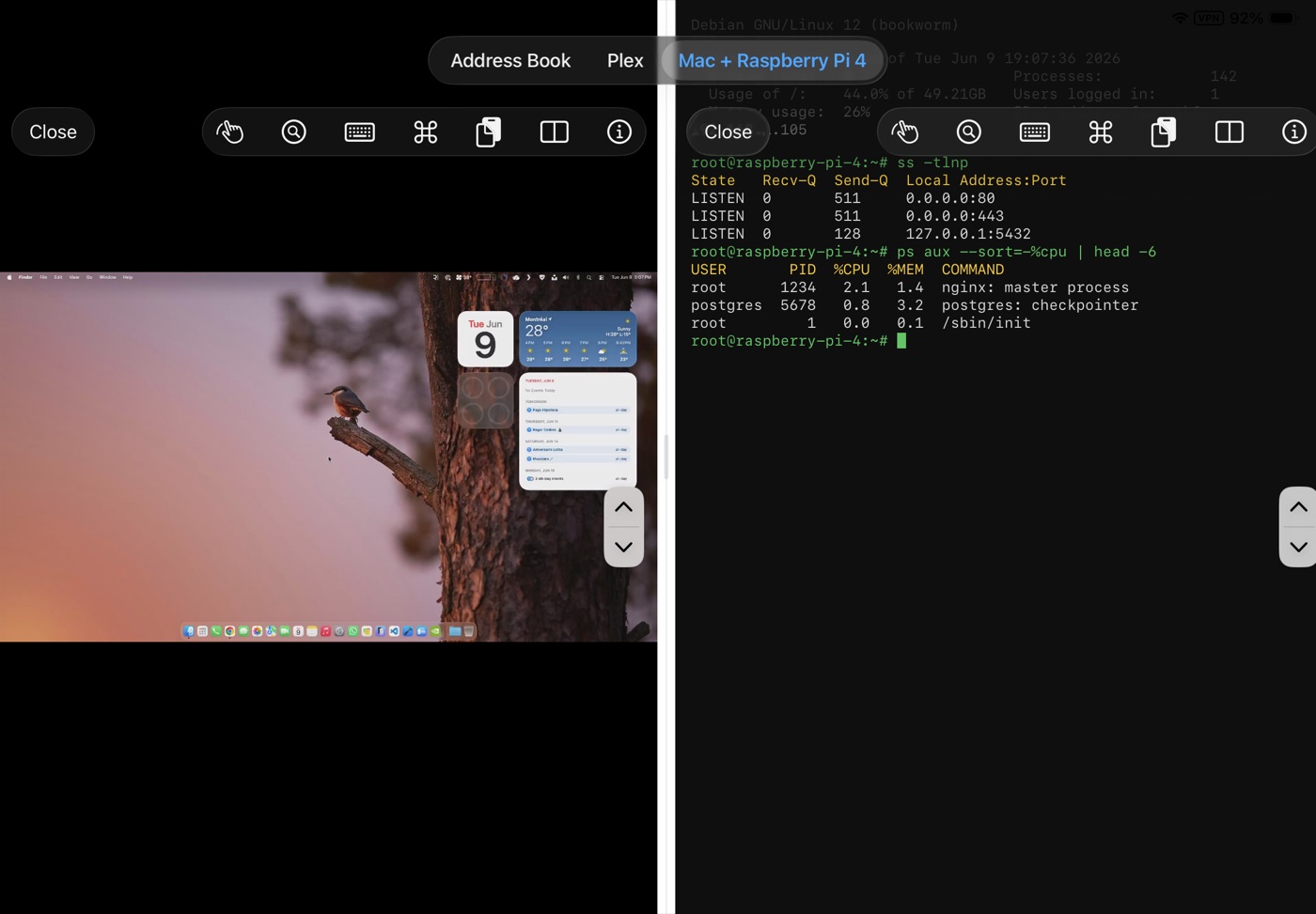 Jet Remote split view